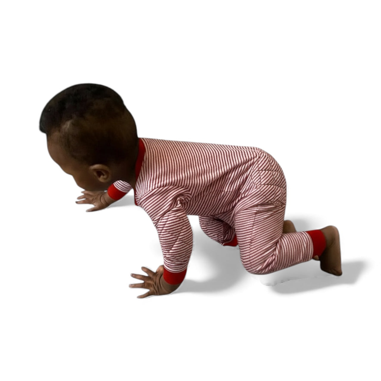 ComfyCrawlers Padded Onesie – Striped Red