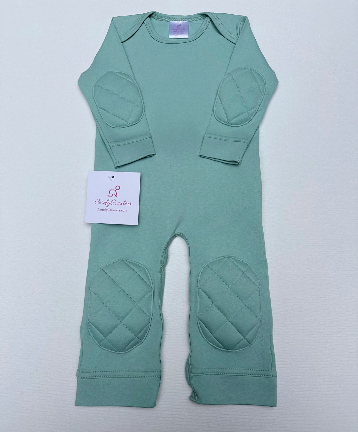 ComfyCrawlers Padded Onesie – Green Tea